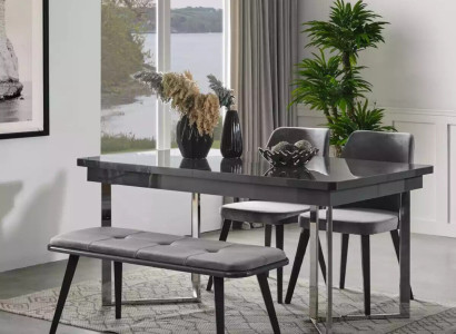 Dining room Table 4x Chairs 5pcs. Design Furniture Modern Set Suite new